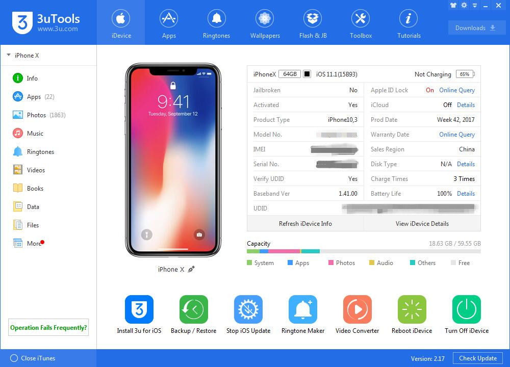 Copy file từ pc vào iphone bằng 3utools